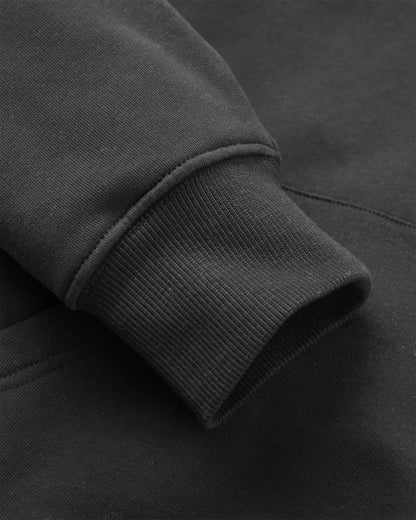 Snapshot Cotton Relaxed Fit Hoodie - Black - Flatlay