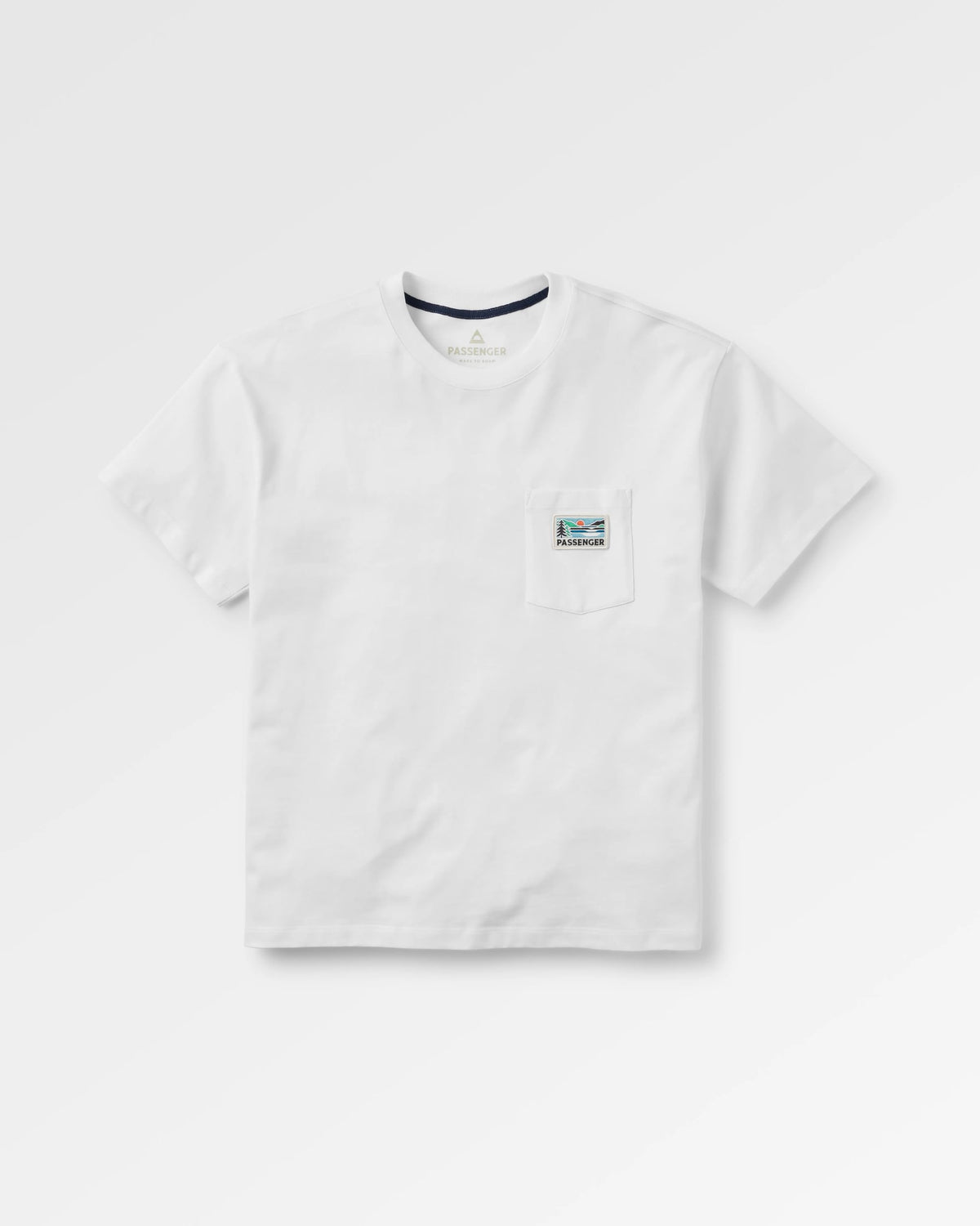 Roamer Patch Relaxed Fit T-Shirt - White - Flatlay