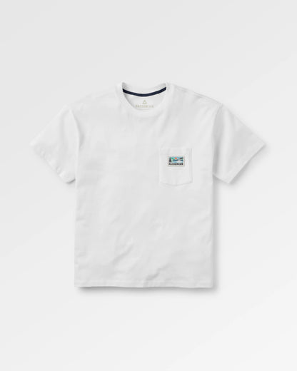 Roamer Patch Relaxed Fit T-Shirt - White - Flatlay