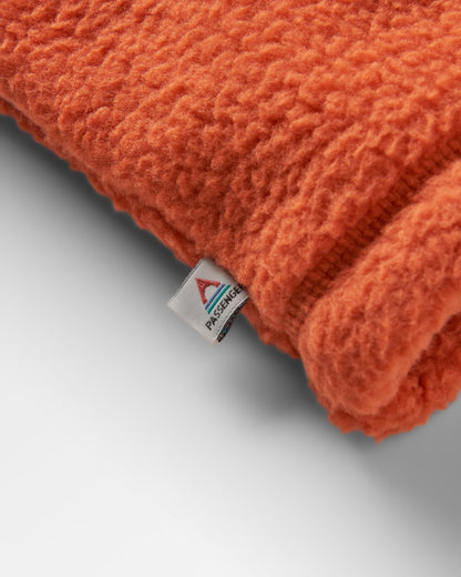 Maren 1/2 Zip Sherpa Fleece - Burnt Orange - Flatlay
