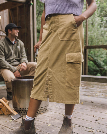 Avian Cord Midi Skirt - Biscuit - Lifestyle