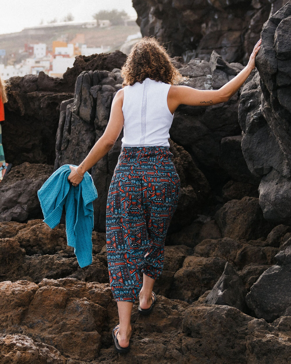 Daylily Loose Trouser - Elemental Geo Black - Lifestyle