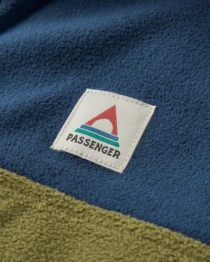 Set Off Polar 1/4 Zip Fleece - Rich Navy/Khaki - Flatlay