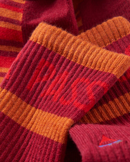 Tahoma Active Socks - Red Ochre - Flatlay