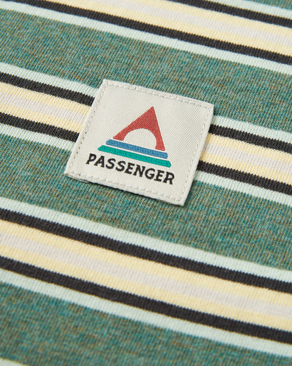 Retro Relaxed Fit T-Shirt - Deep Ocean Multi Stripe - Flatlay