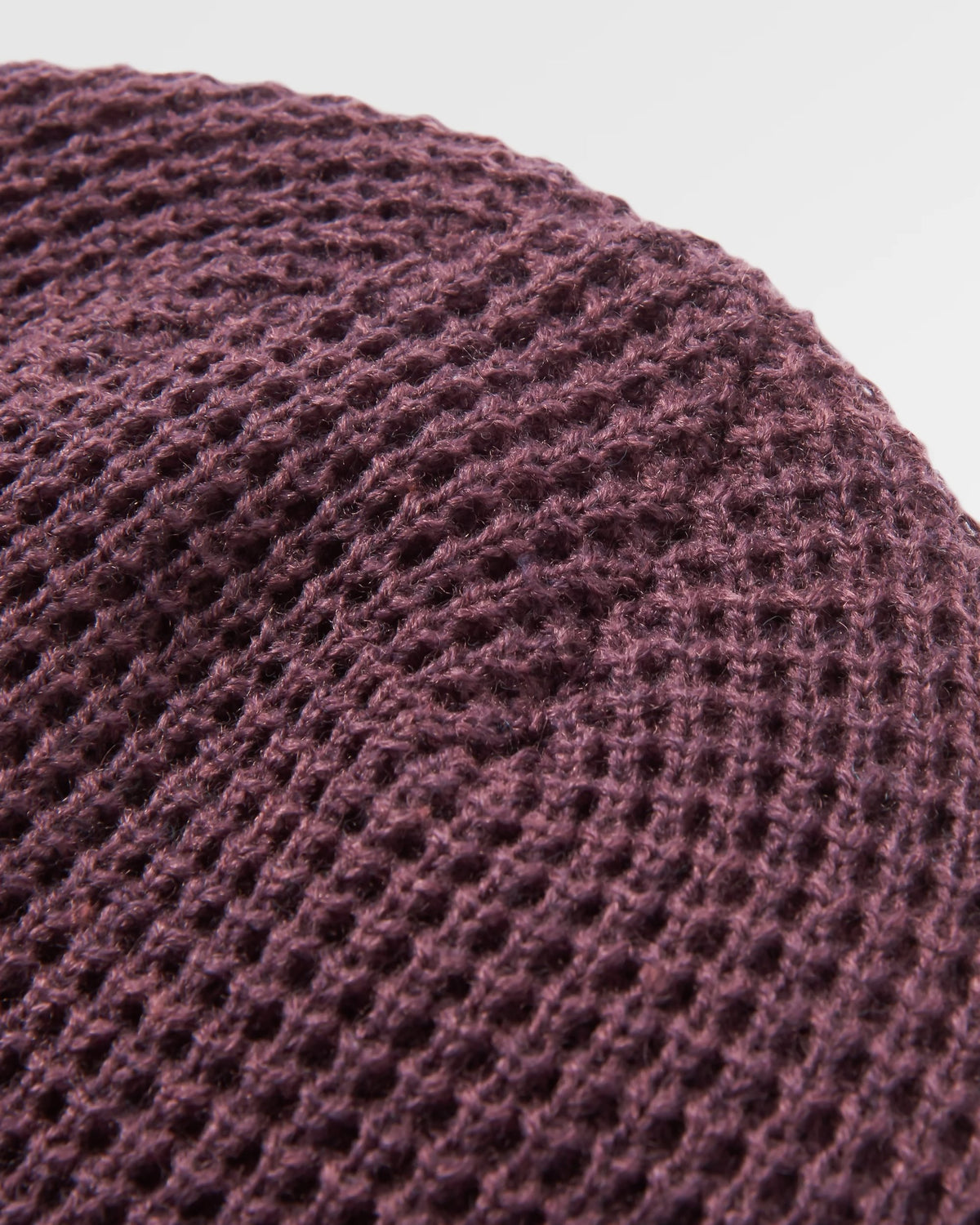 Moss Double Layer Waffle Beanie - Deep Plum - Flatlay