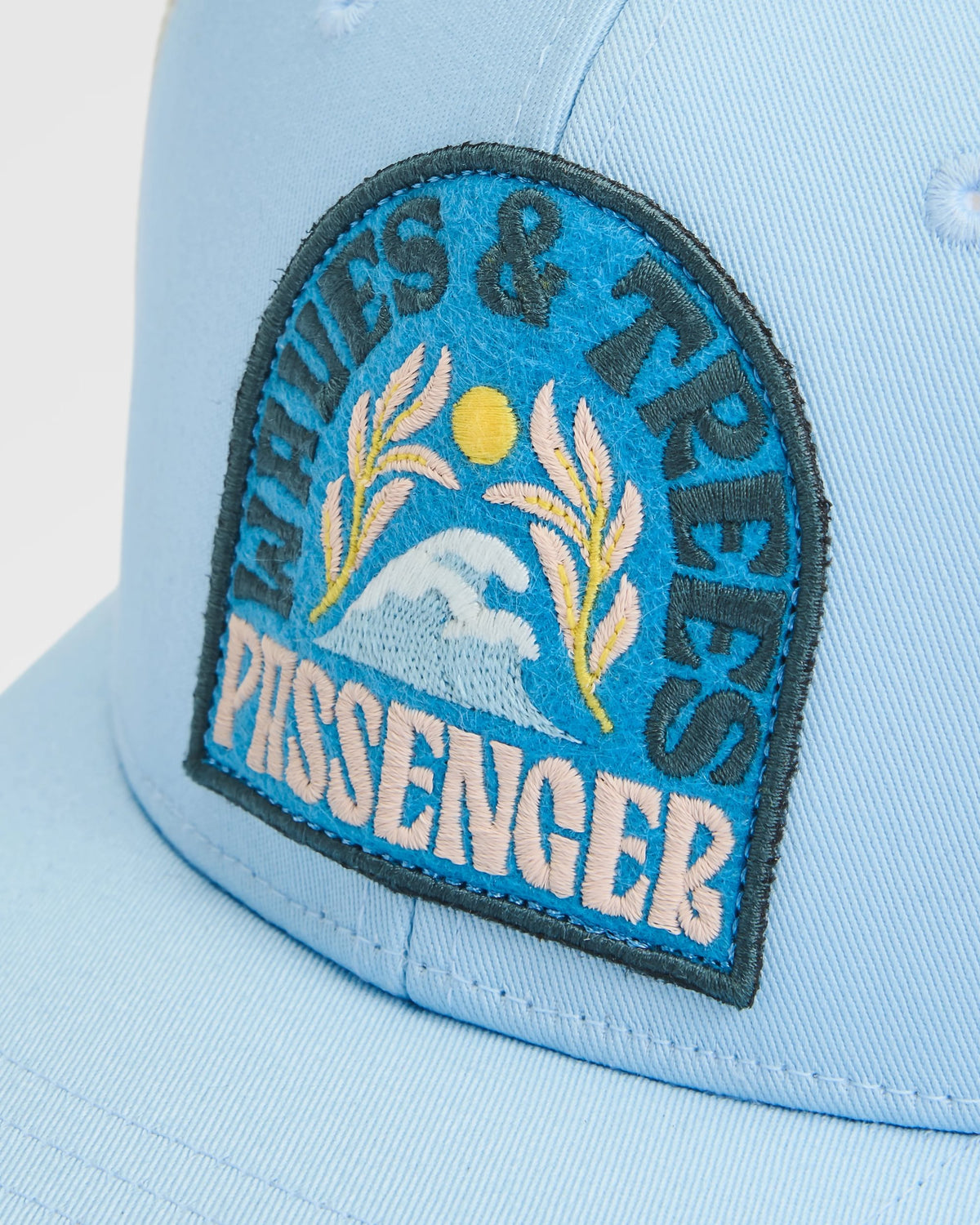 Dawning Cotton Trucker Cap - Faded Denim - Flatlay