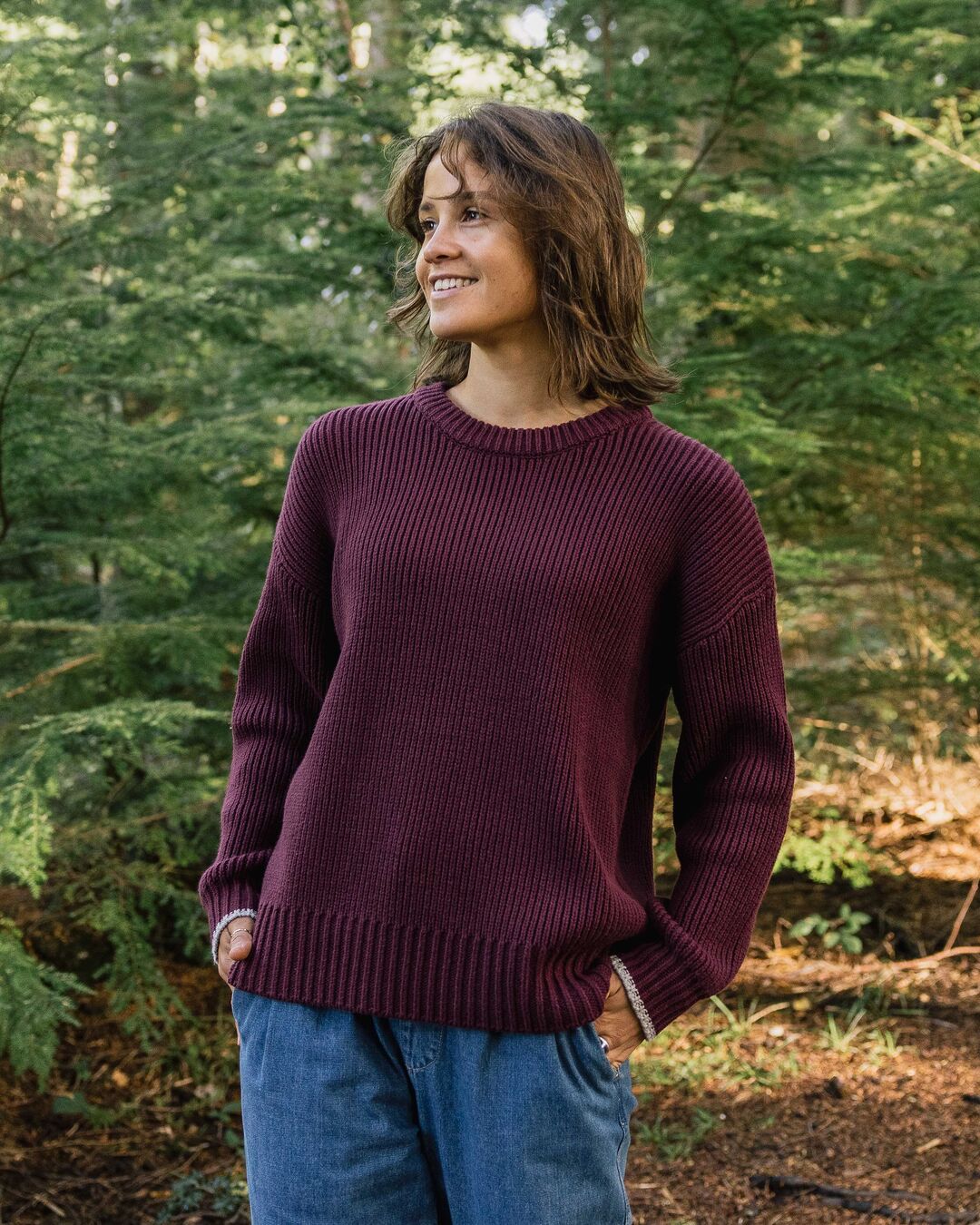 Gondwana Classic Knitted Jumper - Wine - Lifestyle