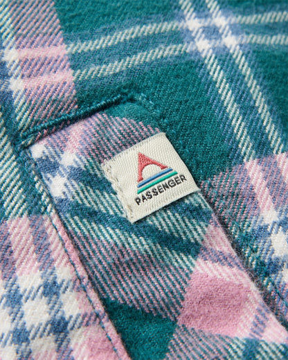 Stella Cotton LS Shirt - Mediterranean/Pink Haze Check - Flatlay