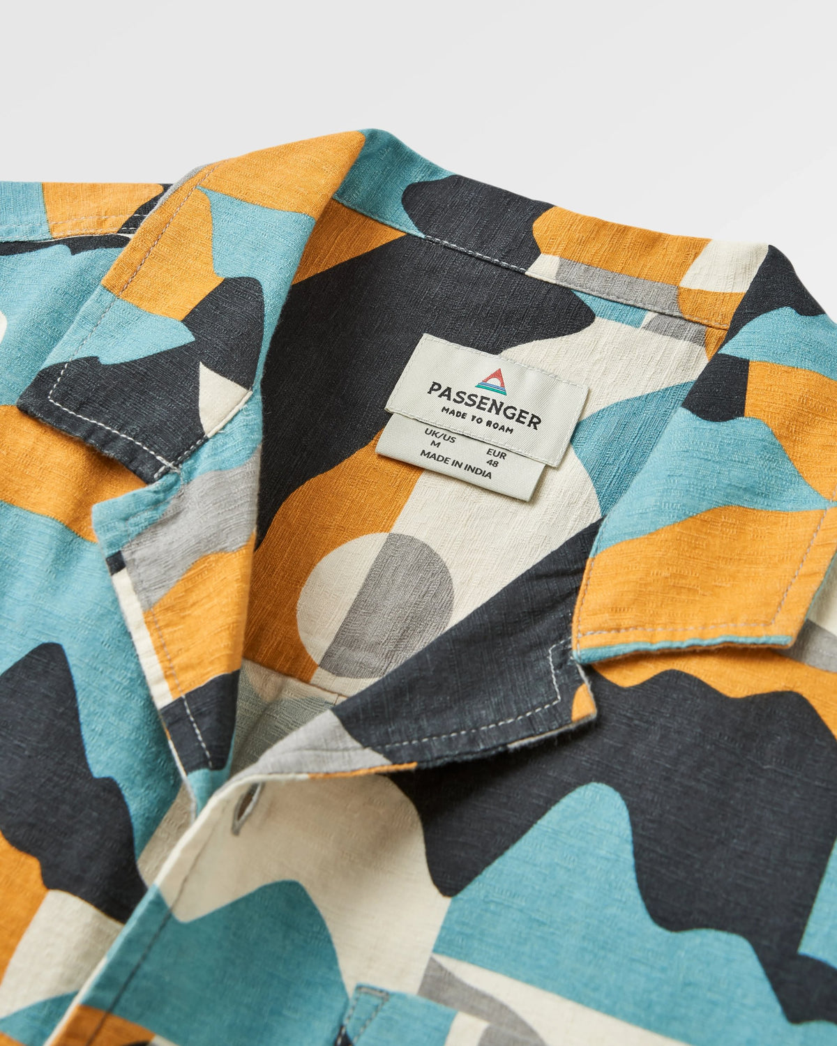 Cove Cotton Textured Shirt - Vista Patchwork Arctic - Flatlay