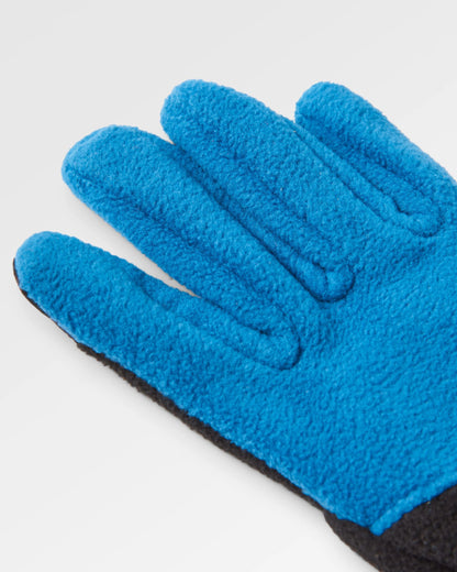 Daytrip Polar Fleece Touch Screen Gloves - Black/Tidal Blue - Flatlay