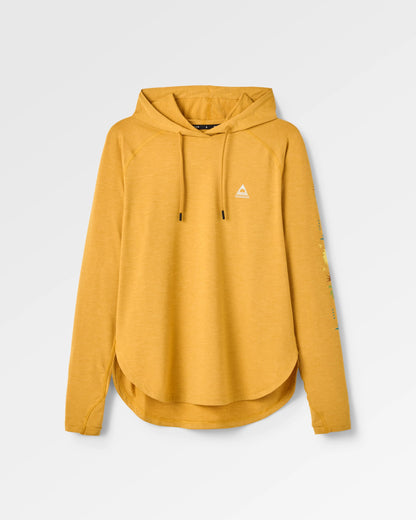 Sunvale Hooded UPF50 LS T-Shirt - Spruce Yellow Marl - Flatlay