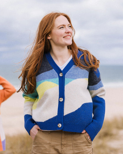 Scenic Knitted Cardigan - Scenic Azure Blue - Lifestyle
