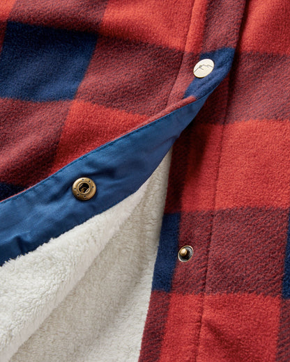 Orion Sherpa-Lined Polar Fleece Shirt - Red Ochre Buffalo - Flatlay
