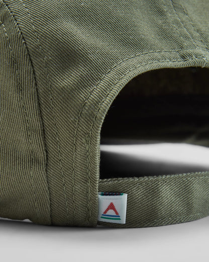 Waves & Trees 5 Panel Cap - Dusty Olive - Flatlay