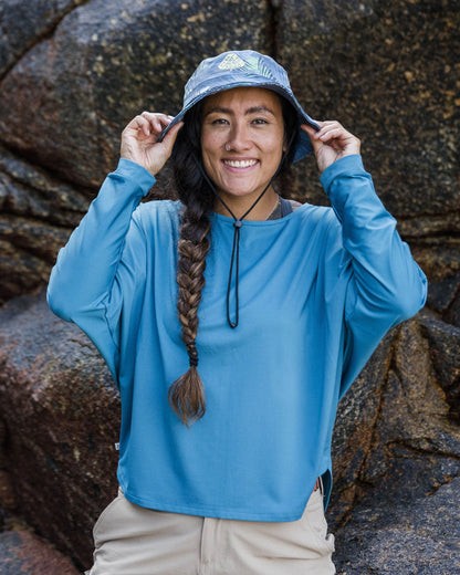 Hatha Active Top - Blue Steel - Lifestyle