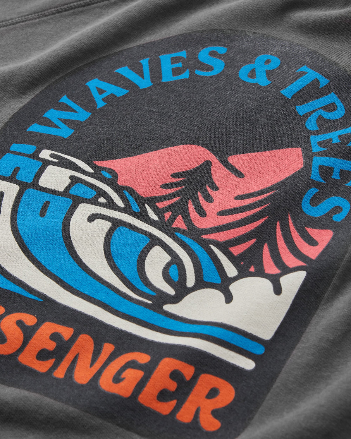 Waves & Trees Sweatshirt - Charcoal - Flatlay