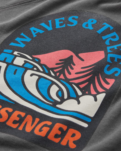 Waves & Trees Sweatshirt - Charcoal - Flatlay