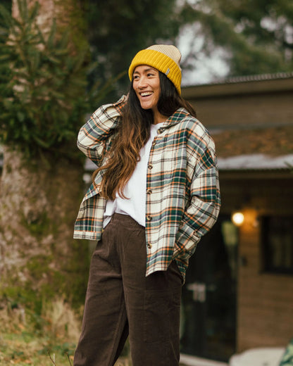 Rootsy Cotton LS Shirt - Birch/Rain Forest Check - Lifestyle