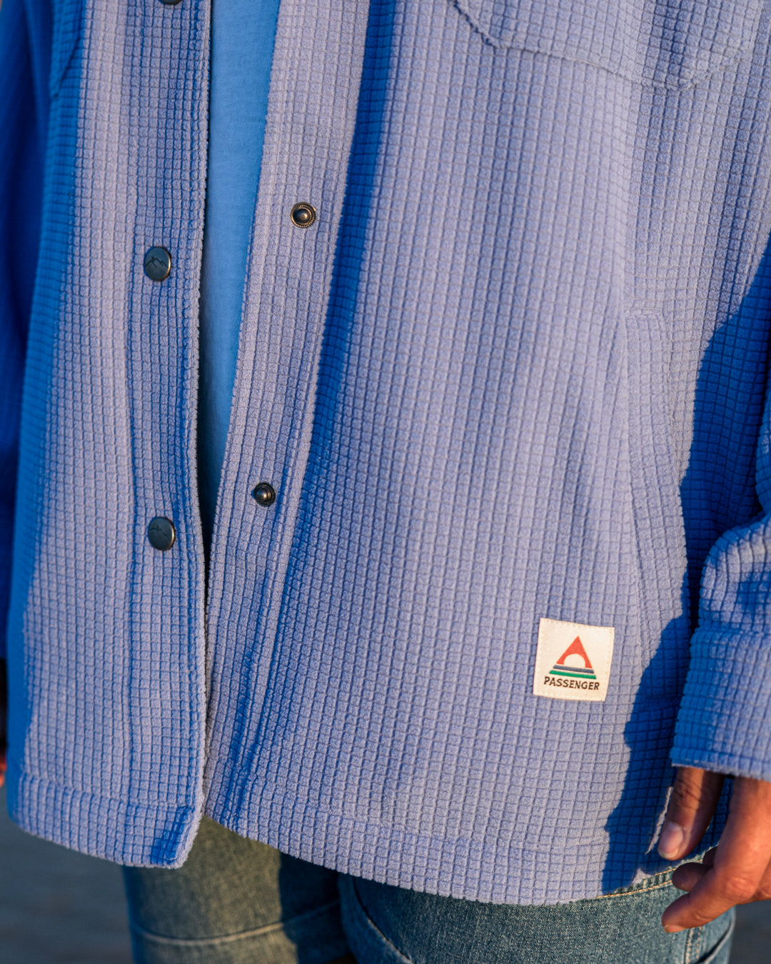 Iguazu Grid Polar Fleece Shirt - Baja - Lifestyle