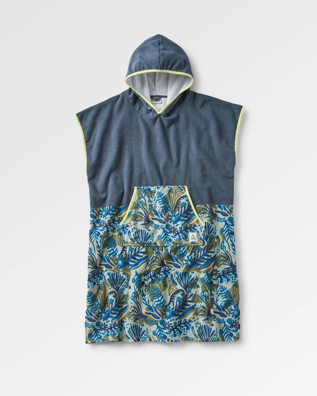 Tulum Towel Poncho - Charcoal/Abstract Seaweed - Flatlay