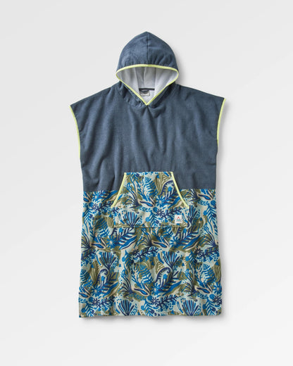 Tulum Towel Poncho - Charcoal/Abstract Seaweed - Flatlay