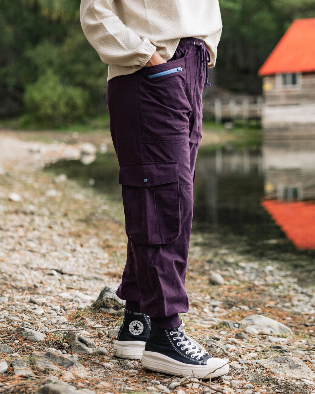 Hydrilla Cotton Trouser - Deep Plum - Lifestyle