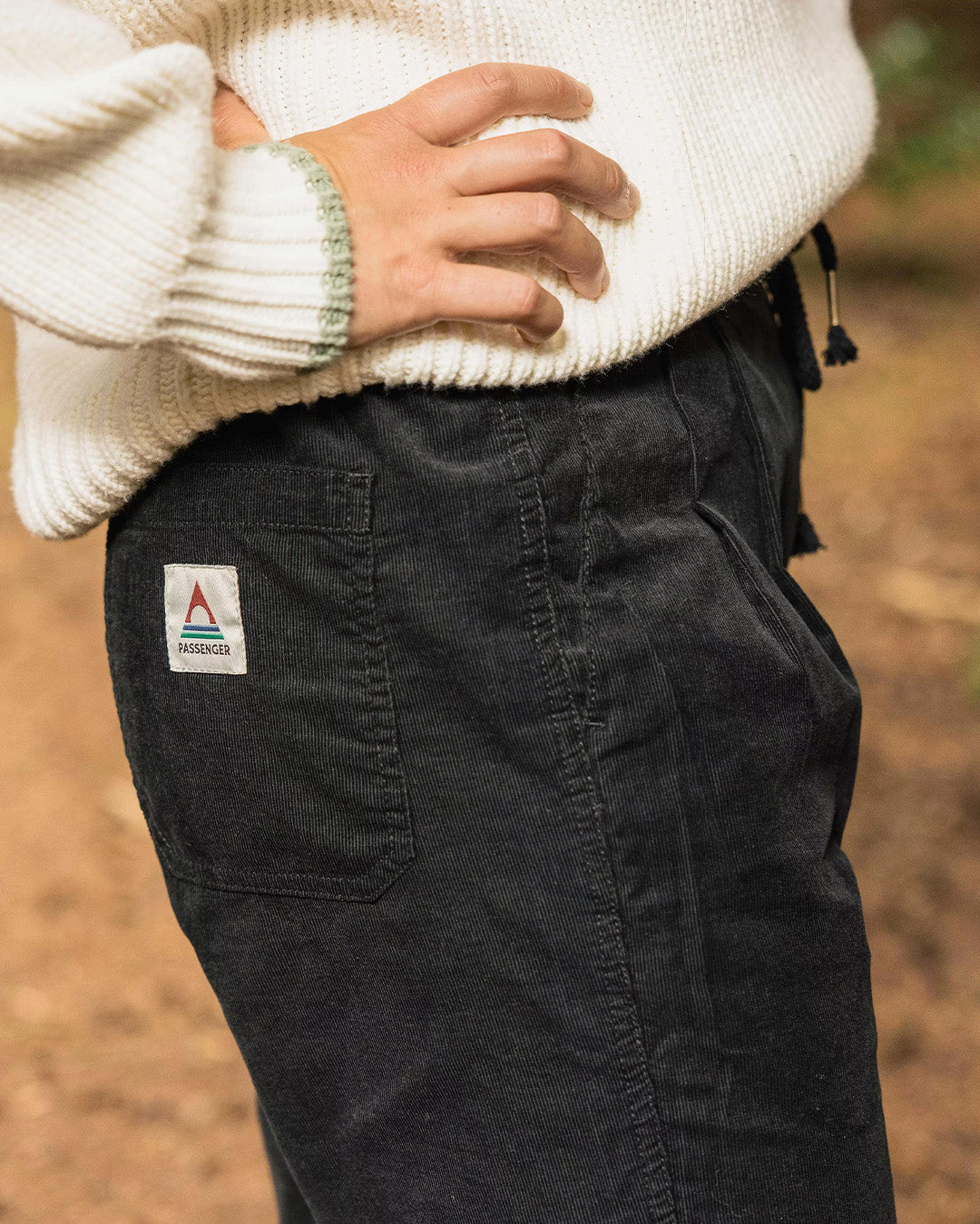 Compass Cord Trouser - Black - Lifestyle