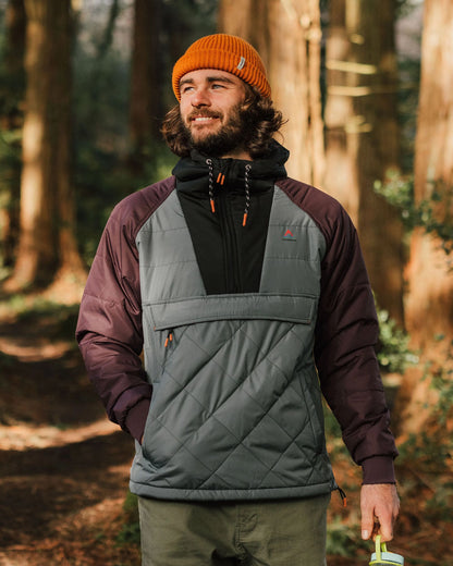 Oceanic Insulated Anorak - Storm Grey/Deep Plum - Lifestyle