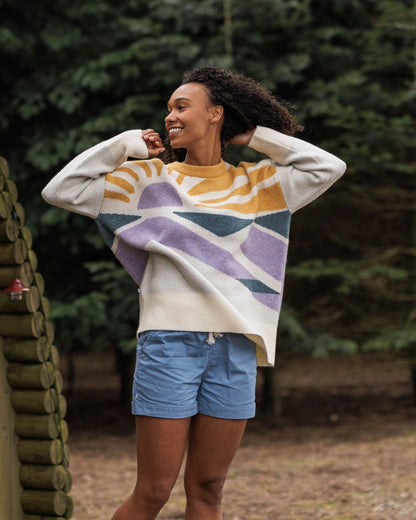 Sunsets Oversized Knitted Jumper - Marshmallow - Lifestyle