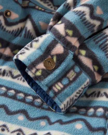 Orion Sherpa-Lined Polar Fleece Shirt - Mountain Geo Arctic - Flatlay
