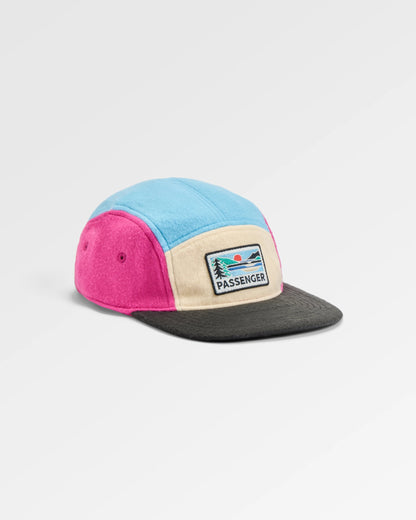 Pine Polar Fleece 5 Panel Cap - Maroon - Flatlay