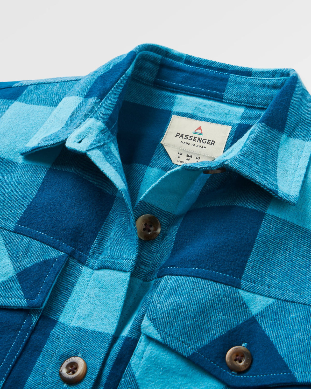 Stella LS Shirt - Retro Blue Check  - Flatlay