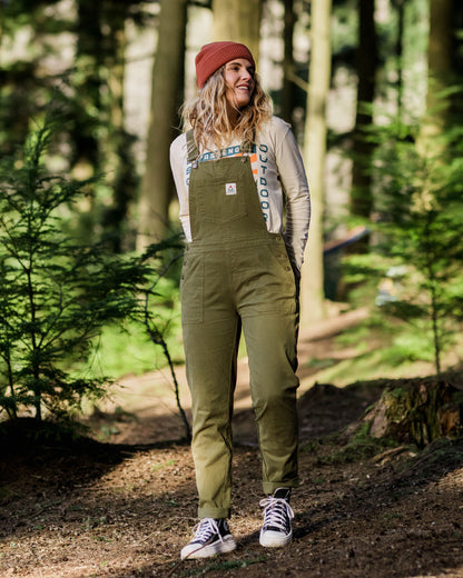 Roamist Cotton Dungarees - Khaki - Lifestyle