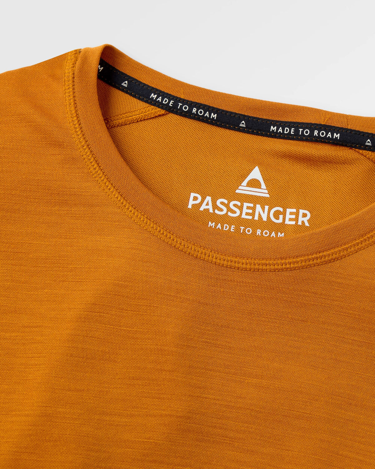 Camp Wild Lightweight Merino Blend LS T-Shirt - Retro Orange - Flatlay