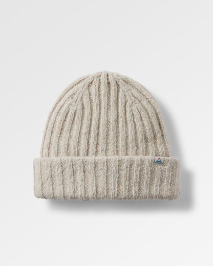 Fisherman Merino Wool Beanie - Vintage White - Flatlay