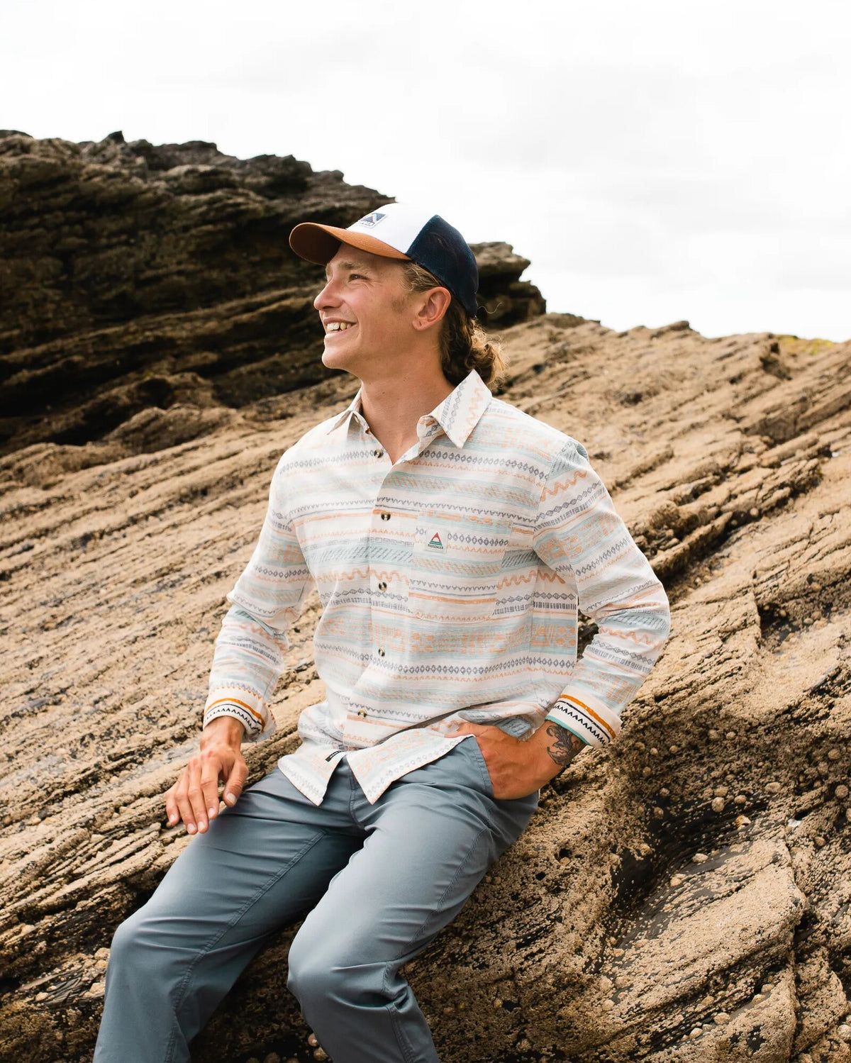 Amboro Shirt - Patchwork Stripe Birch - Lifestyle