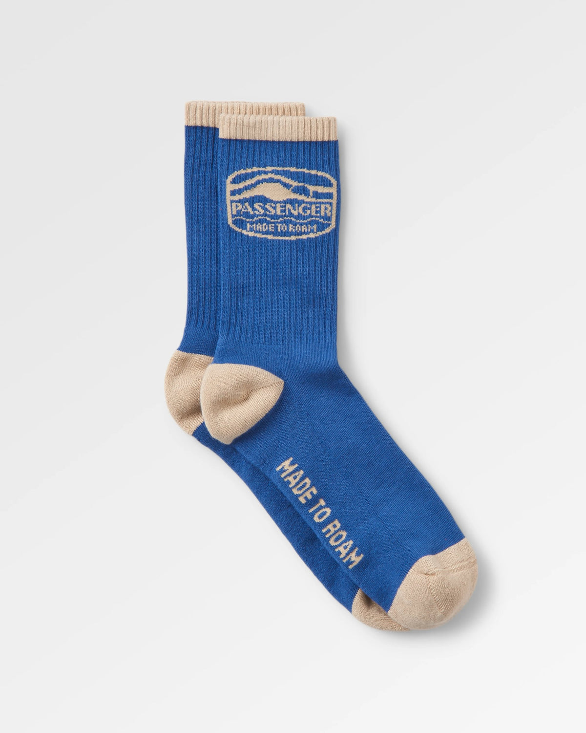 Rambler Midweight Crew Socks - Moonlight Blue - Flatlay