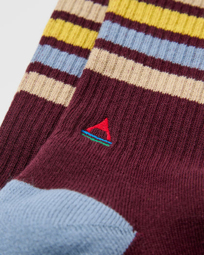 Classic Midweight Crew Socks - Fig - Flatlay