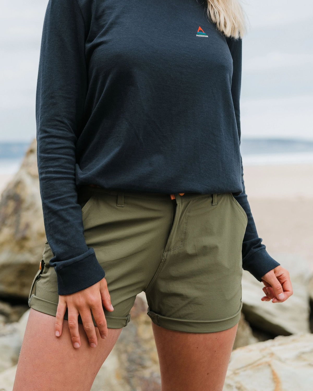 365 Trail Roll Up Short - Khaki - Lifestyle