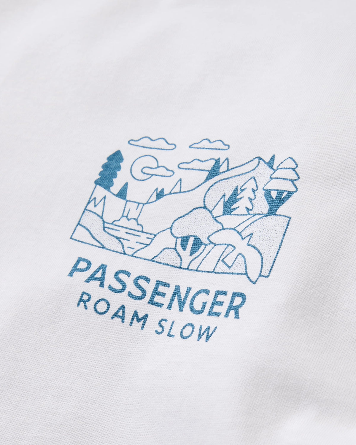 Roam Slow Men's LS T-Shirt - White - Flatlay