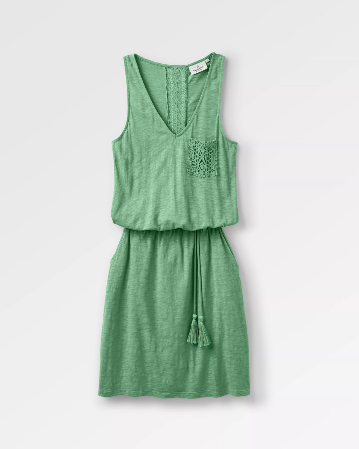 Rivergate Dress - Green Spruce - Flatlay