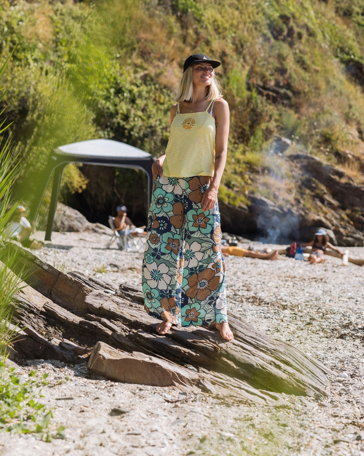 Someday Woven Trouser - Vintage Floral Aqua - Lifestyle