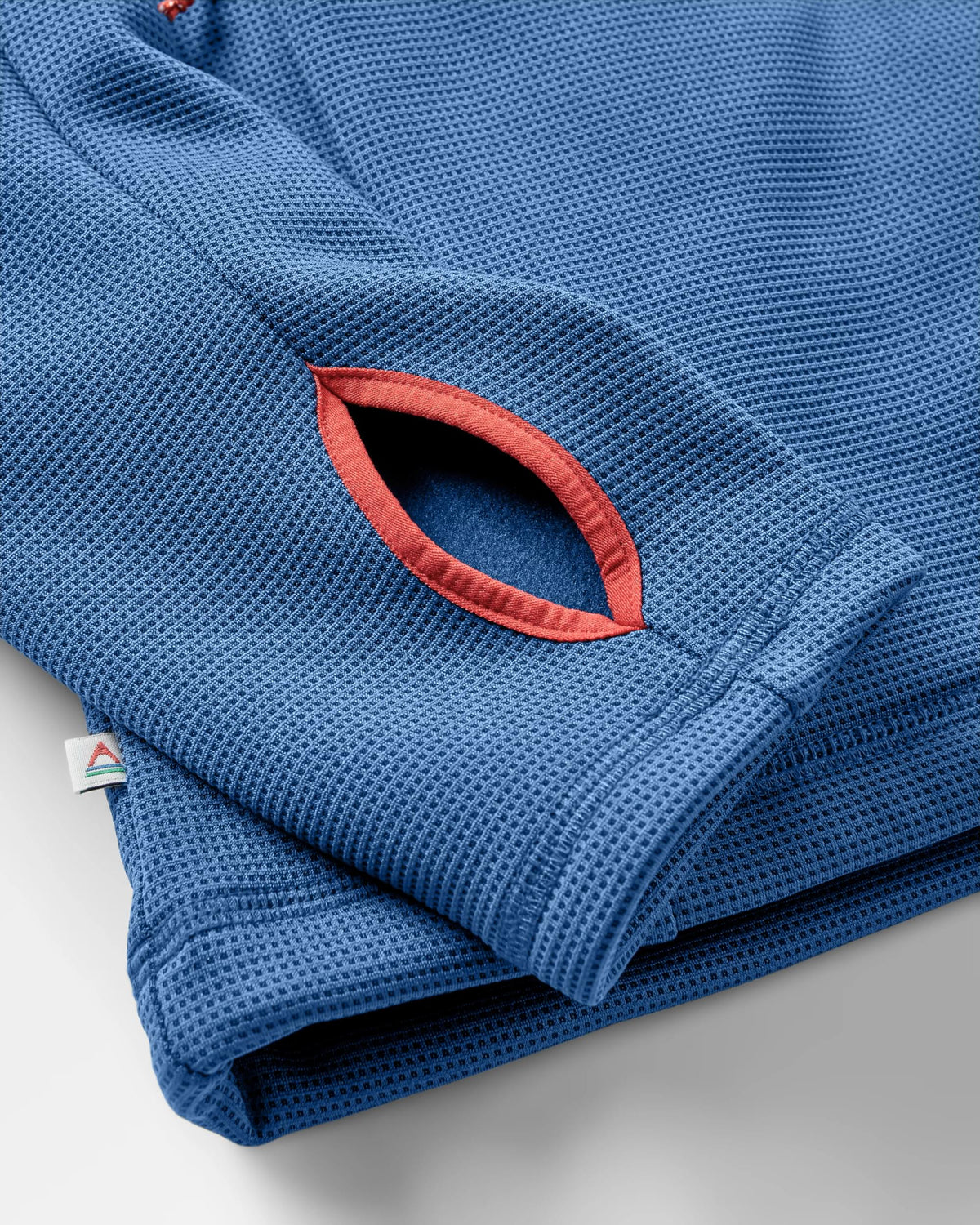 Vertical Full Zip Hooded Fleece - Dark Denim - Flatlay