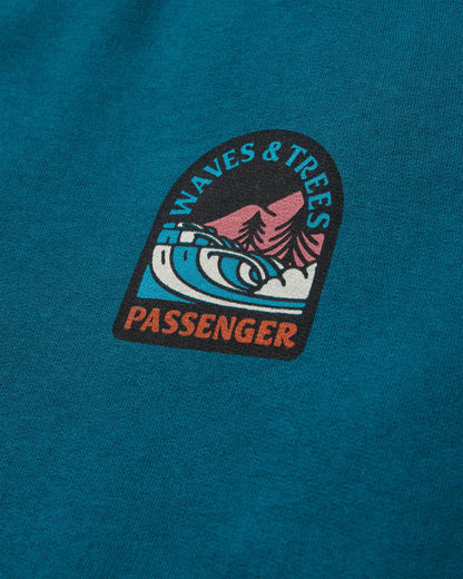 Waves & Trees Sweatshirt - Tidal Blue - Flatlay