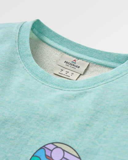 Laidback Cotton Sweatshirt - Aqua Marl - Flatlay