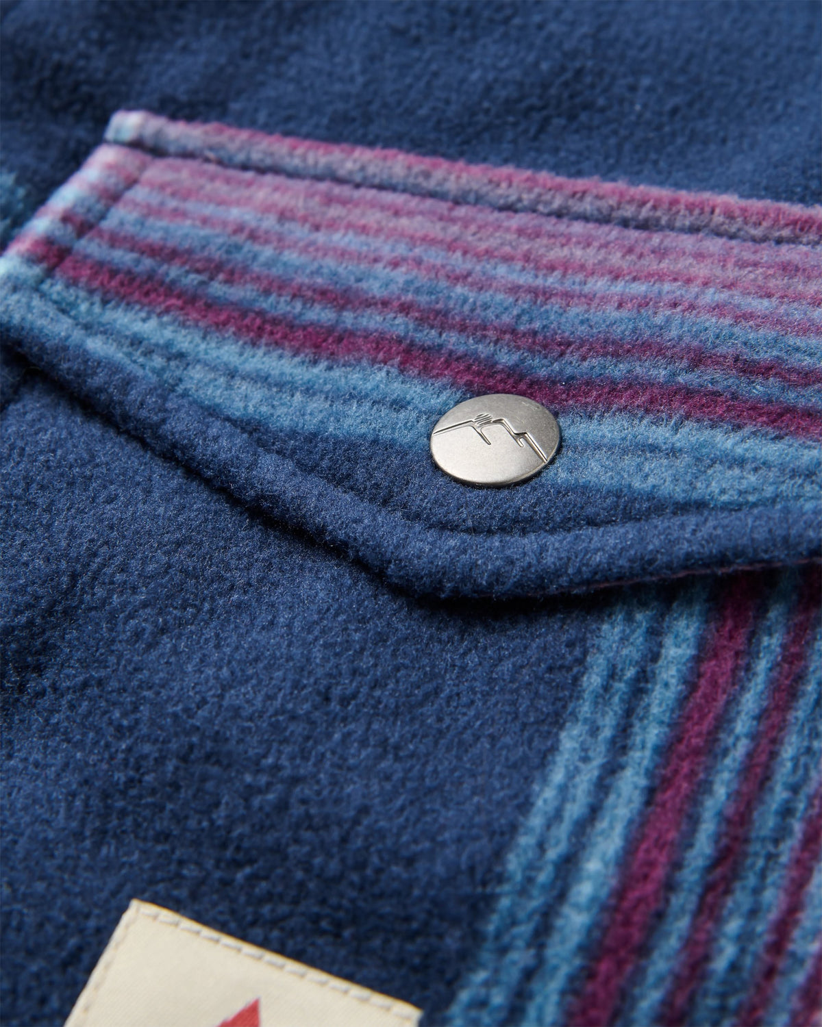 East Polar Fleece Shirt - Rich Navy/Pink Haze Check - Flatlay
