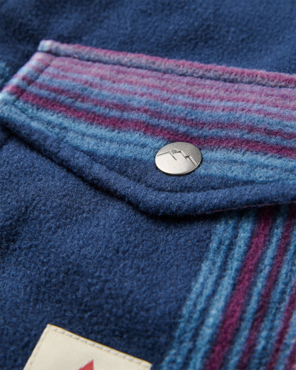 East Polar Fleece Shirt - Rich Navy/Pink Haze Check - Flatlay