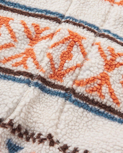Beaumont Sherpa Hooded Fleece - Homespun Stripe Sunrise Orange - Flatlay