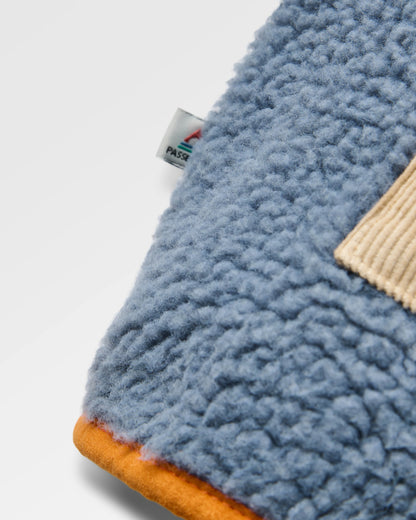Clover Sherpa Hooded Fleece - Stormy Blue  - Flatlay
